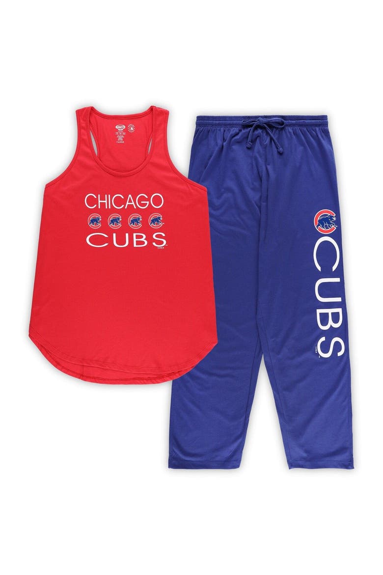 Women's Concepts Sport Red/Royal Chicago Cubs Plus Size Meter Tank Top & Pants Sleep Set, Main, color, Red