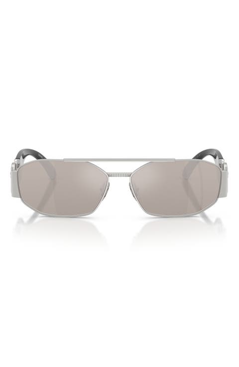 58mm Mirrored Irregular Sunglasses