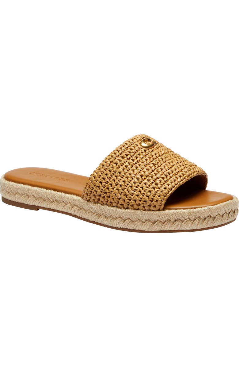 COACH Holly Raffia Platform Sandal, Main, color, Natural