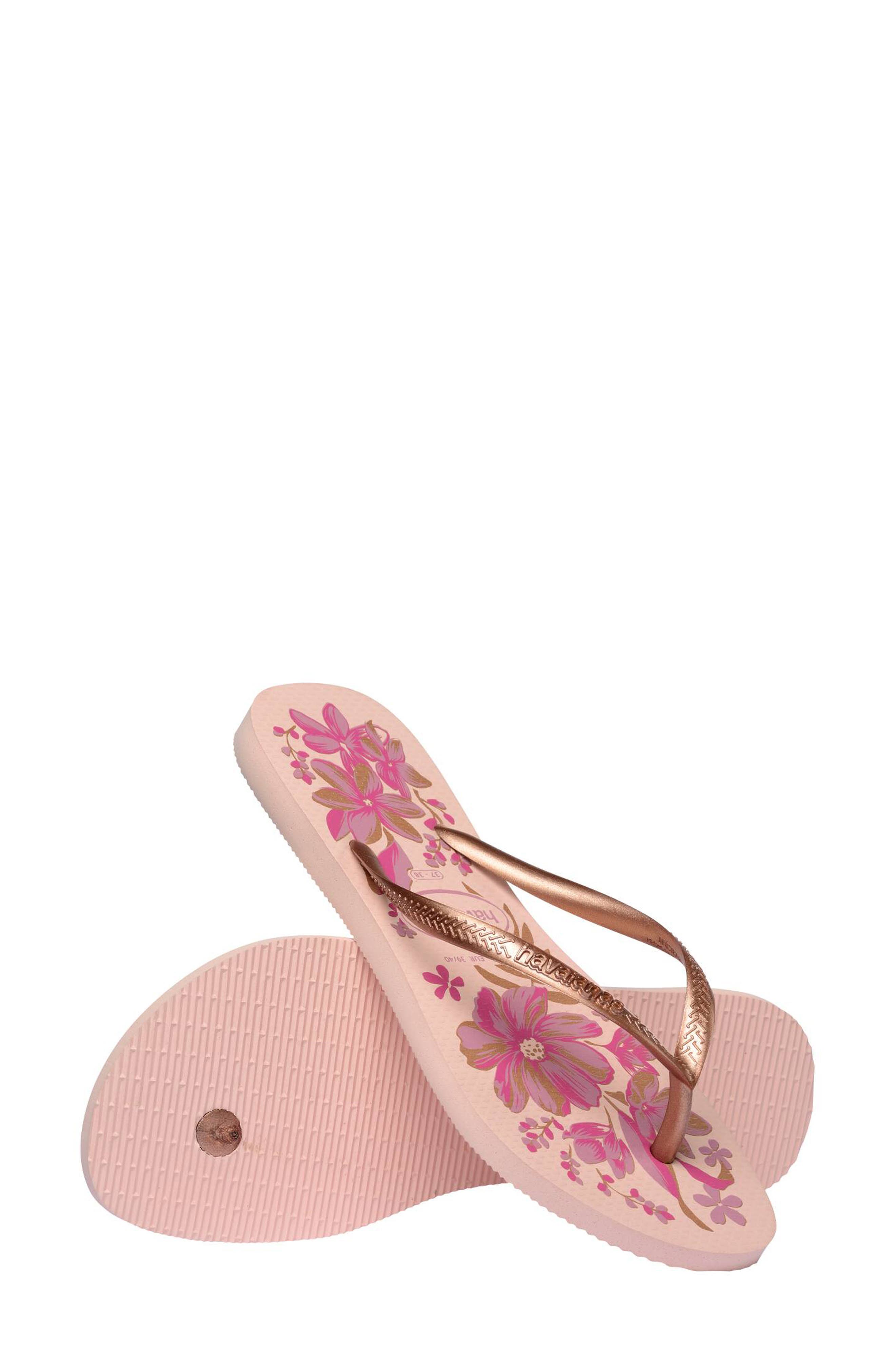 Slim Flip Flop, Alternate, color, PINK/ GOLD