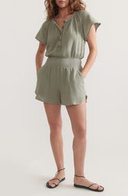 Marine Layer Double Cloth Cotton Romper
