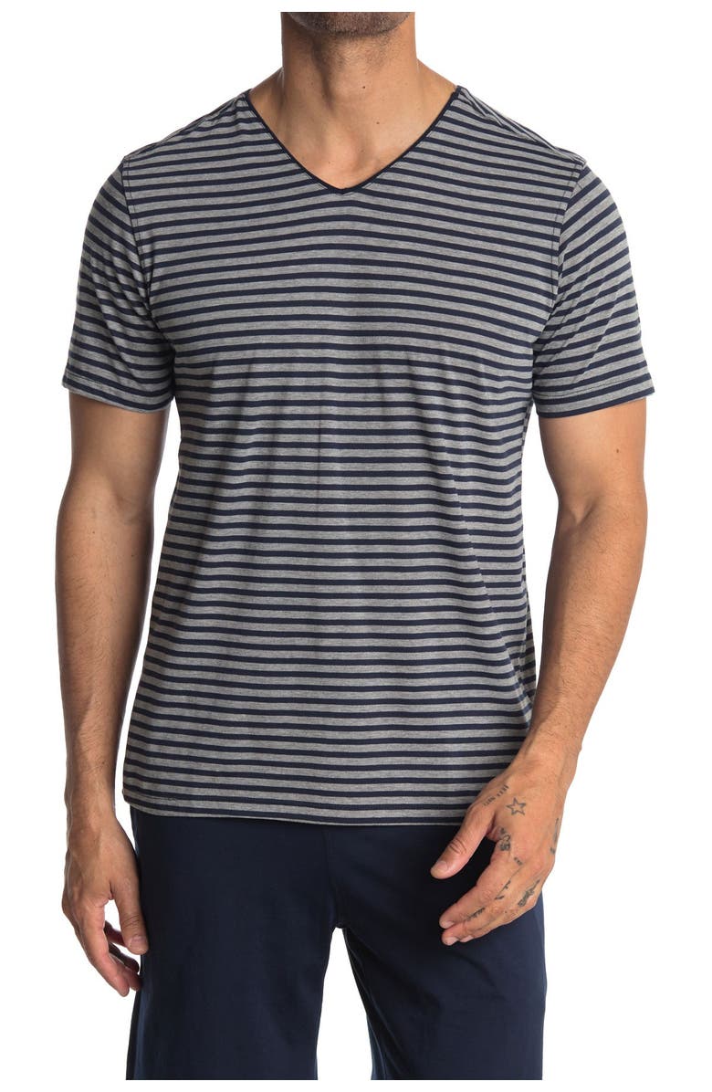 Daniel Buchler Striped V-Neck Tee, Main, color, 