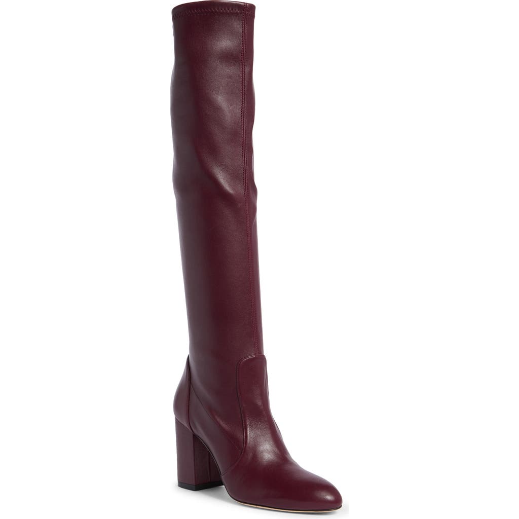 Stuart Weitzman Yuliana Knee High Slouch Boot In Burgundy