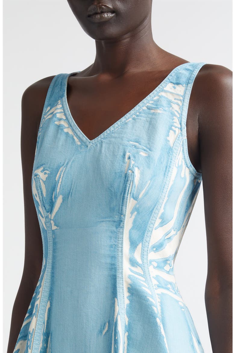 Screenprinted Denim Midi Dress, Alternate, color, PRB31SKY