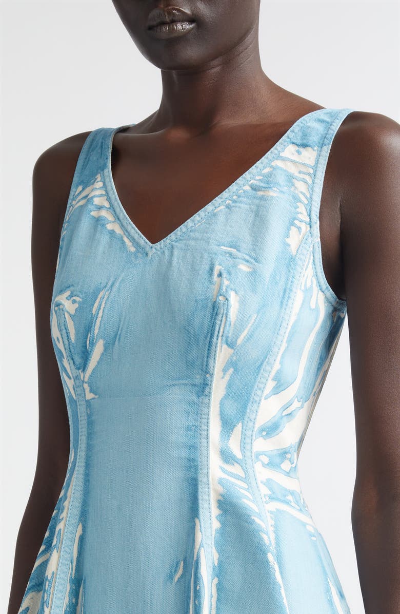 Marni Screenprinted Denim Midi Dress, Alternate, color, Prb31sky