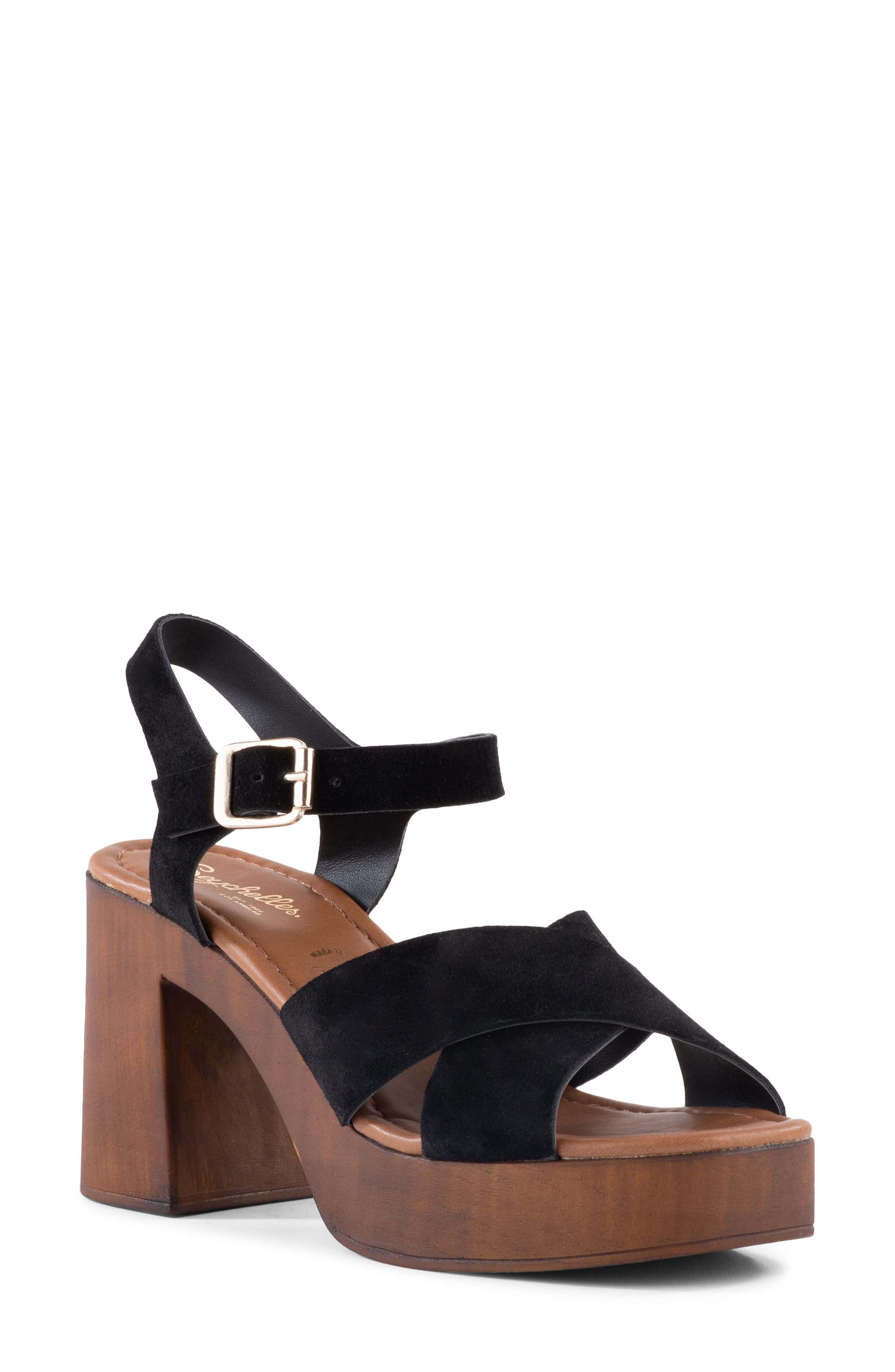 Seychelles Paloma Platform Wedge Sandal, Main, color, Black