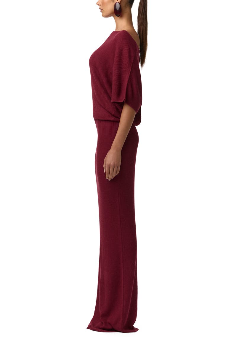 Open Back Knit Maxi Dress, Alternate, color, SANGRIA