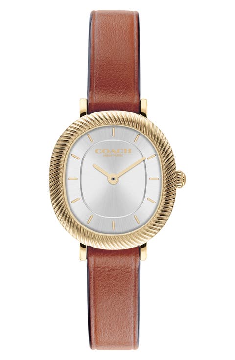 Harlow Quartz Leather Strap Watch, 23.8 mm x 26 mm