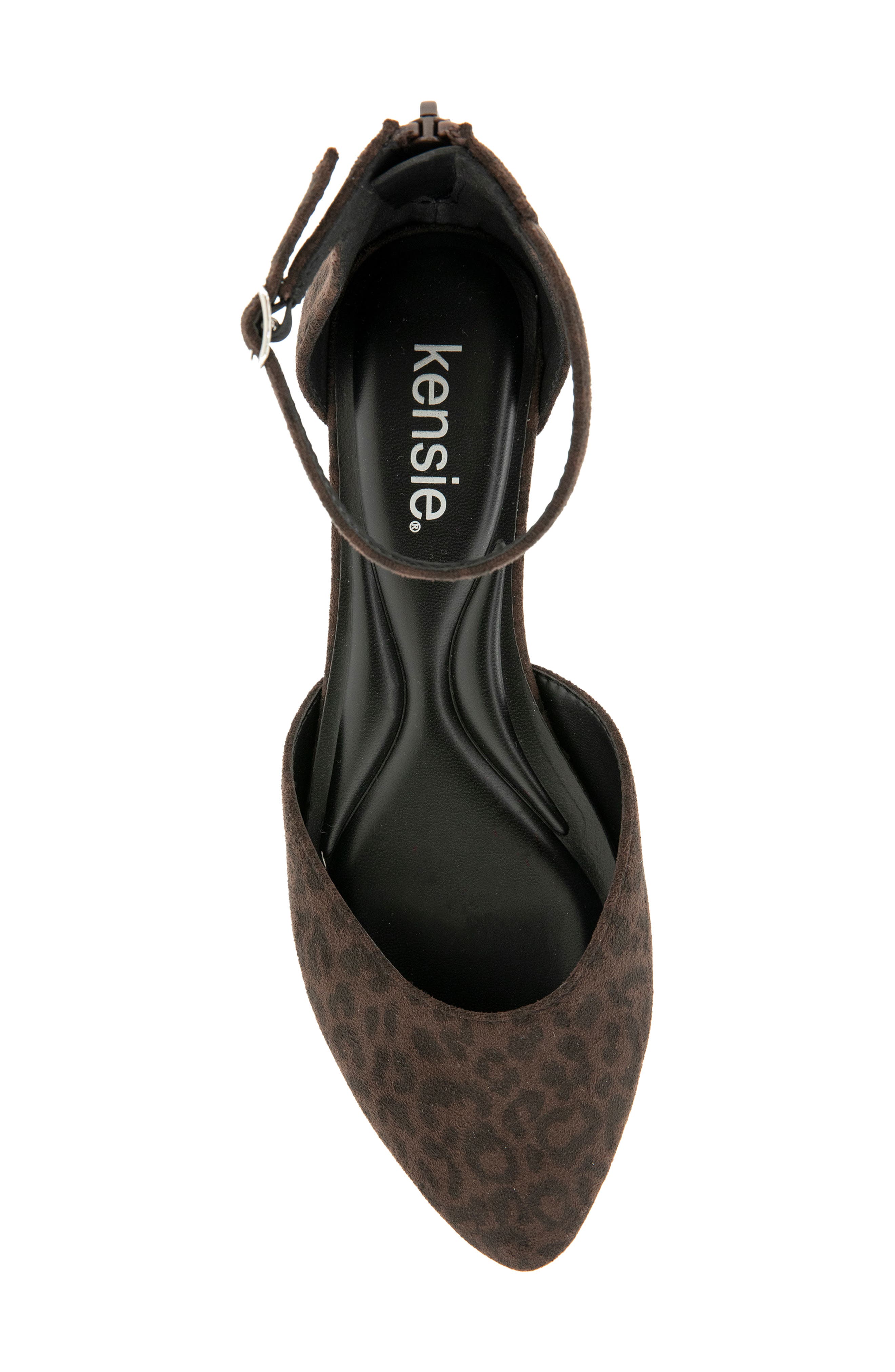 Gaeta Ankle Strap Pointed Toe Flat, Alternate, color, ESPRESSO LEOPARD