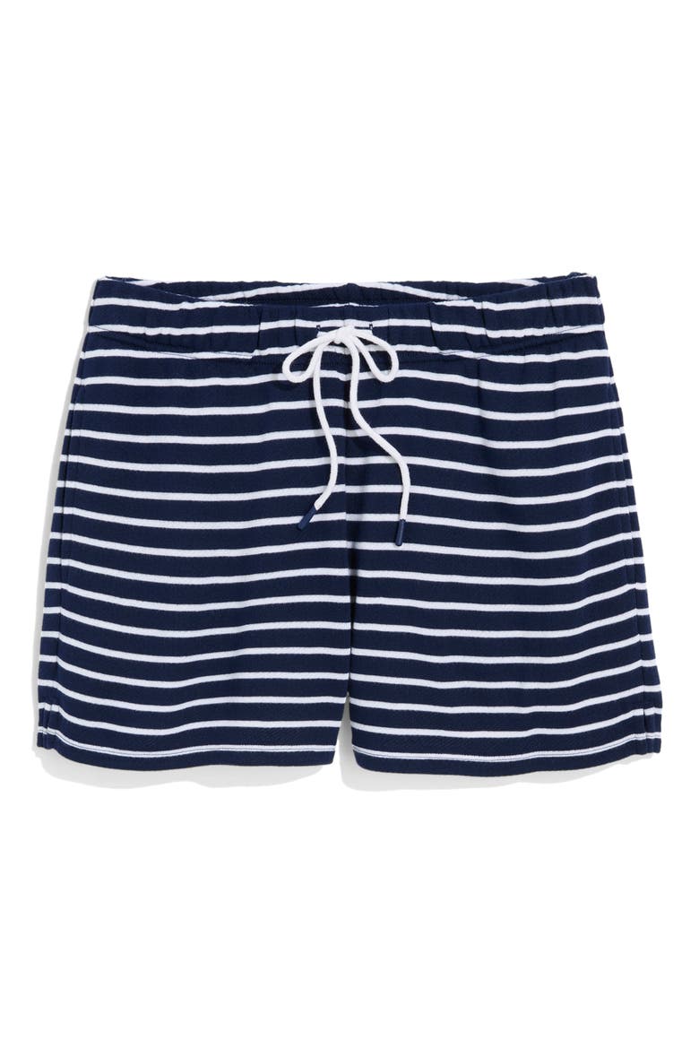 Pull-On Terry Shorts, Alternate, color, BAY STRIPE NAVY
