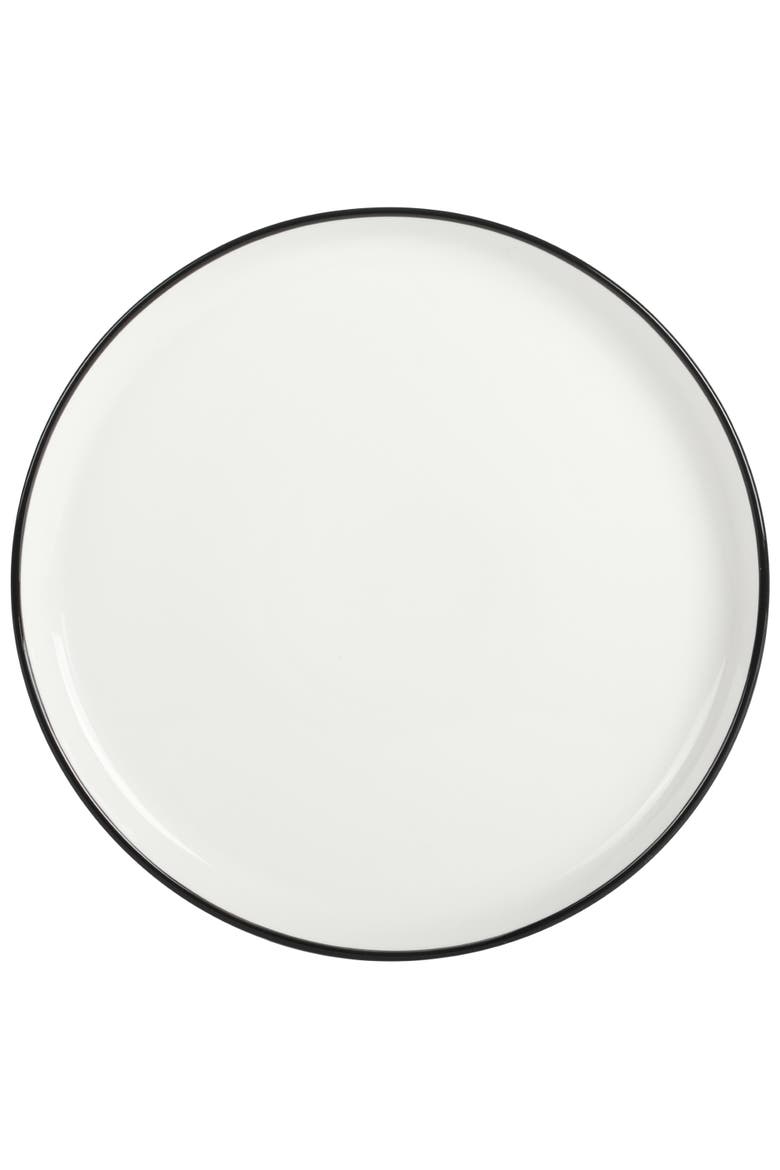 Oslo 16 Piece Dinnerware Set, Alternate, color, White with Black Rim