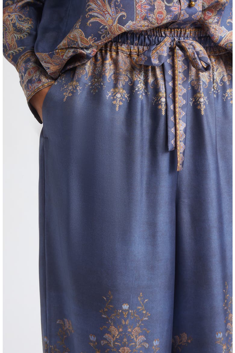 Valiant Print Silk Wide Leg Pants, Alternate, color, NAVY PAISLEY