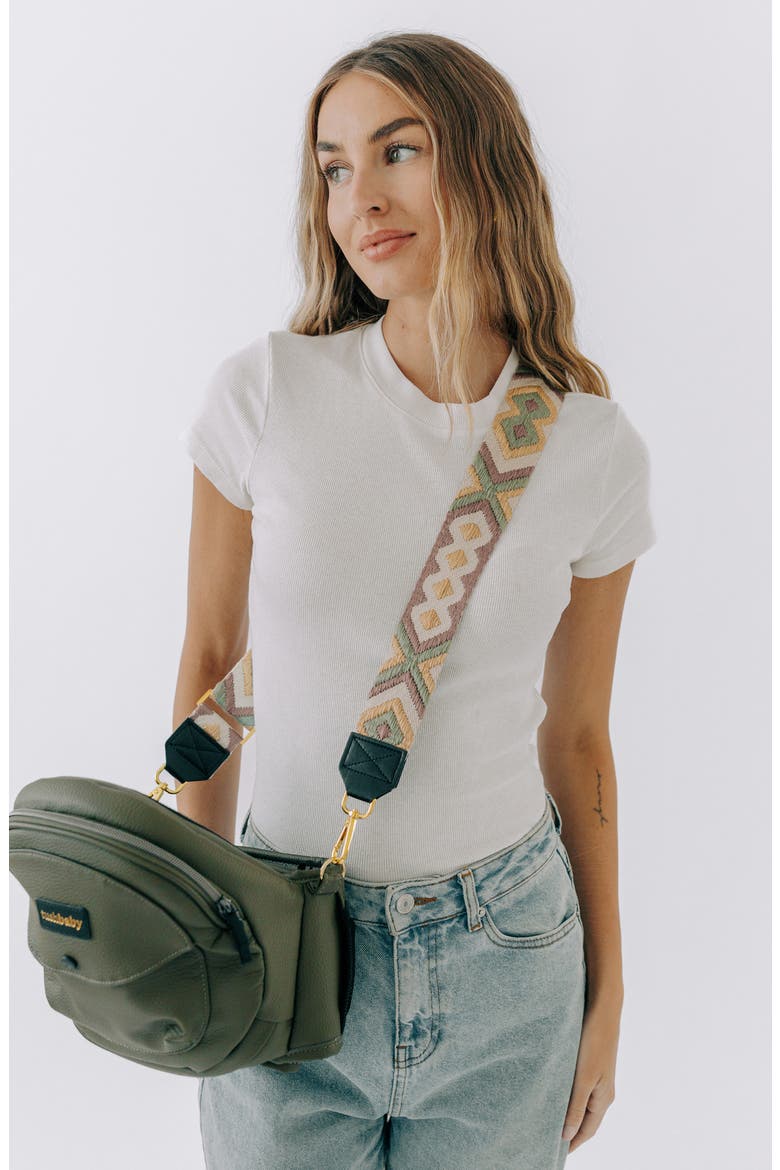 Hands-Free Carrier Set with Included Crossbody Strap, Alternate, color, OLIVE/ CREAM/ EMBROIDERED PINK