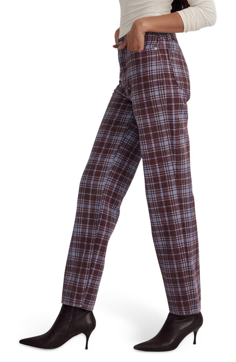 Madewell The Perfect Vintage Plaid High Waist Straight Leg Jeans, Alternate, color,