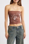 PacSun Lily Graphic Tube Top