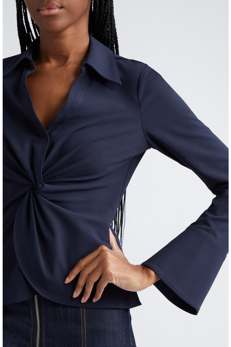 Mckenna Knot Waist Shirt, Alternate, color, NAVY