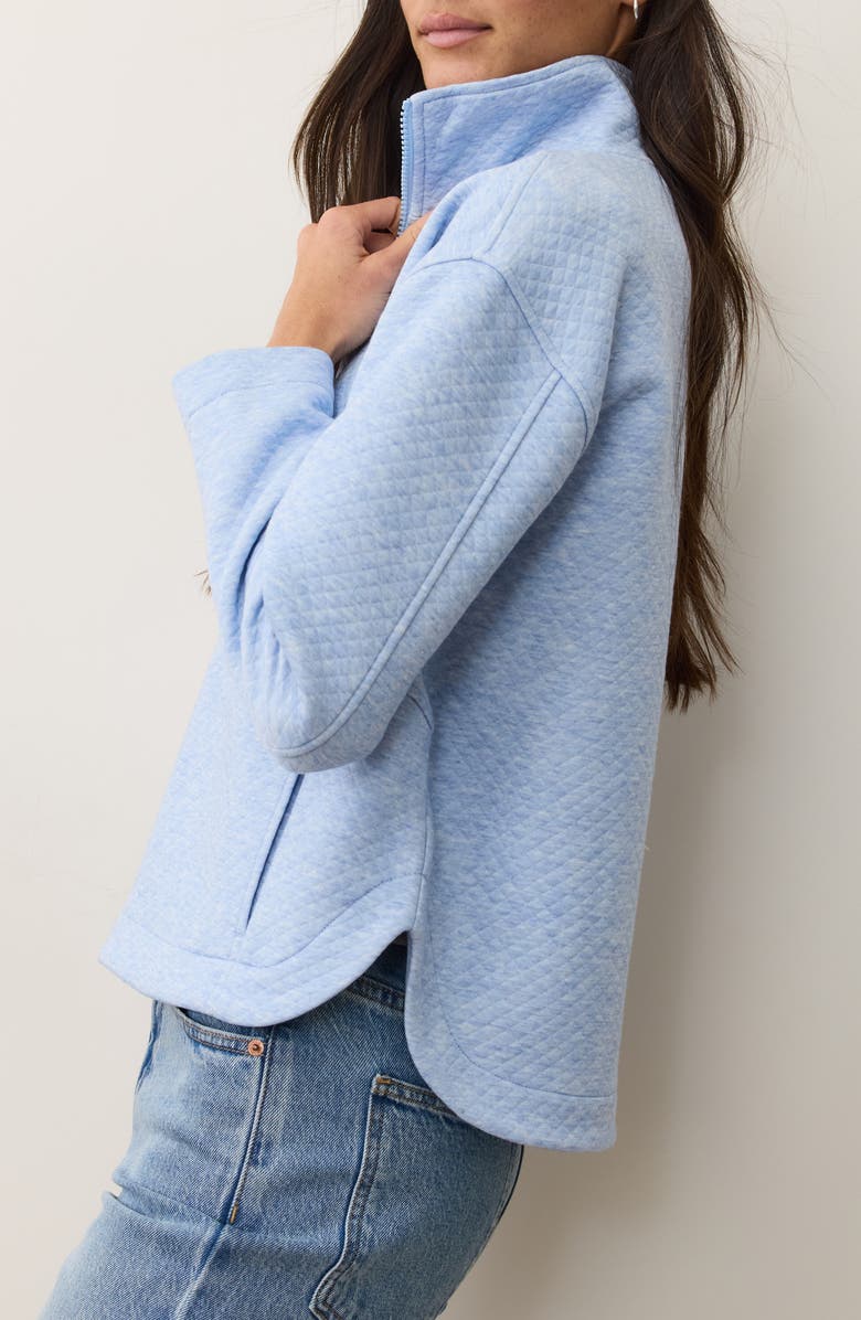 Marine Layer Corbet Quilted Half-Zip Sweatshirt, Alternate, color, Soft Chambray