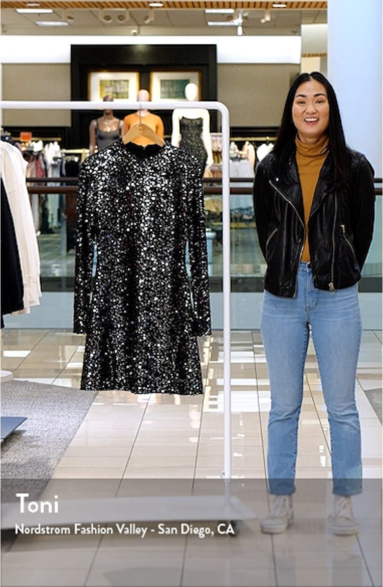 Safia Sequin Long Sleeve Minidress, sales video thumbnail