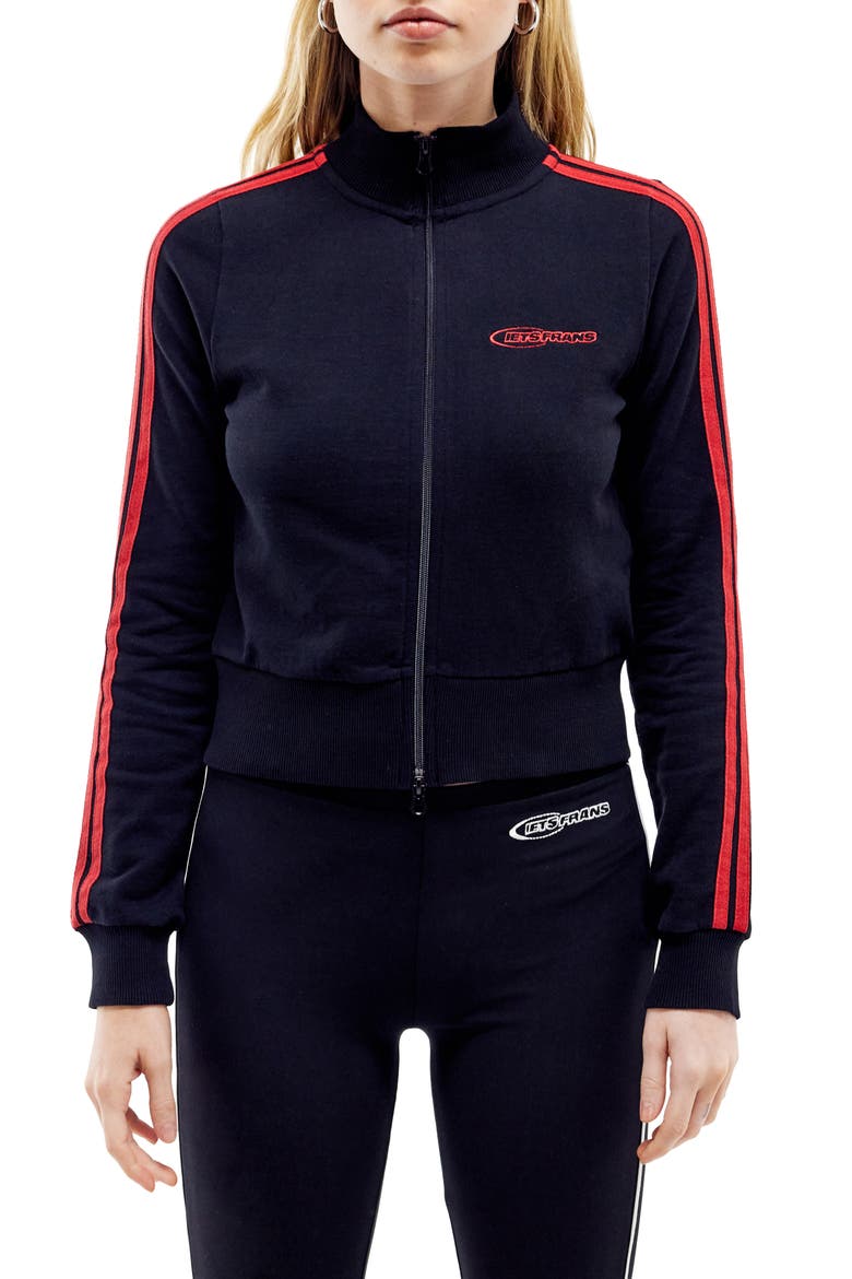 Hailey Cotton Crop Jacket, Main, color, BLACK