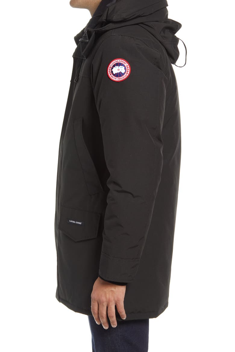 Langford Slim Fit 625 Fill Power Down Hooded Down Parka, Alternate, color, BLACK