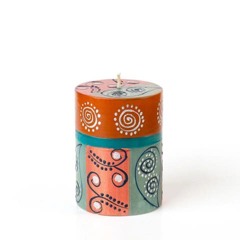Sari Painted Pillar Candle