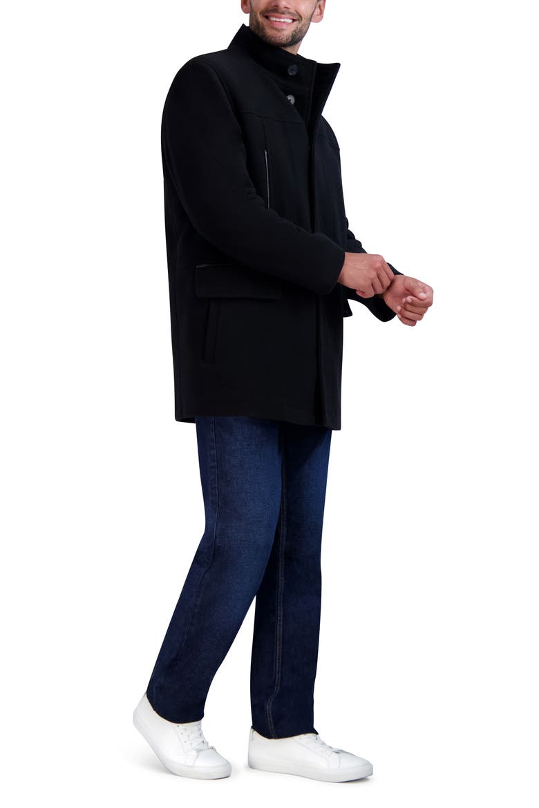 Plush Wool Blend Coat, Alternate, color, BLACK