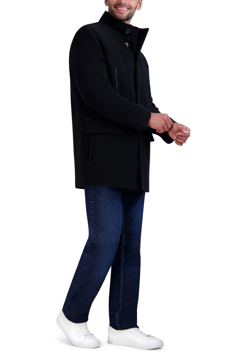 Cole Haan Signature Plush Wool Blend Coat, Alternate, color, Black