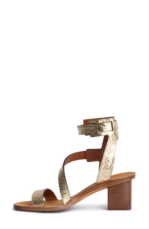 Zadig & Voltaire Cecilia Crinkled Caprese Sandals In Gold In Gold