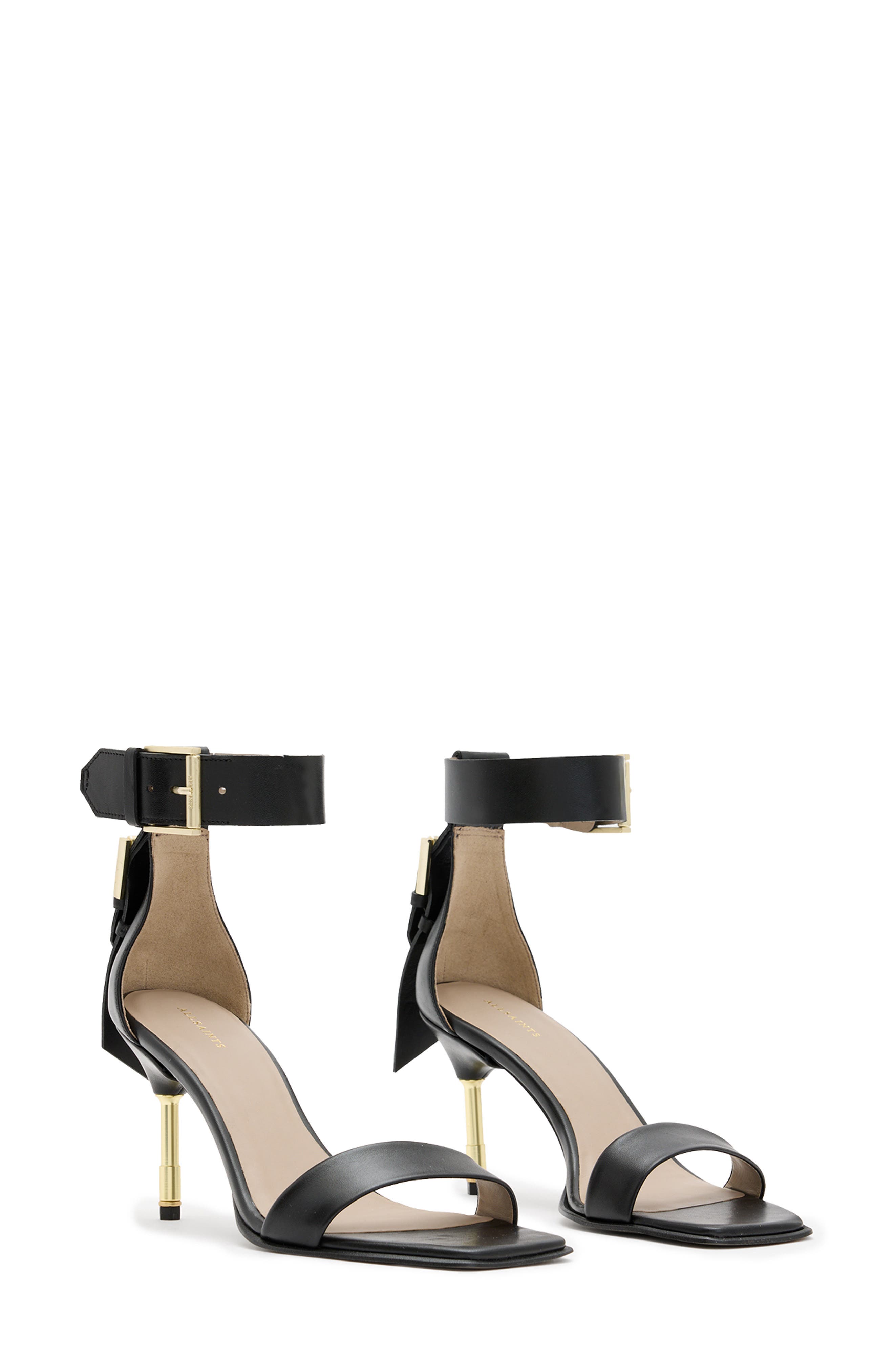 AllSaints Noir Ankle Strap Sandal, Main, color, 