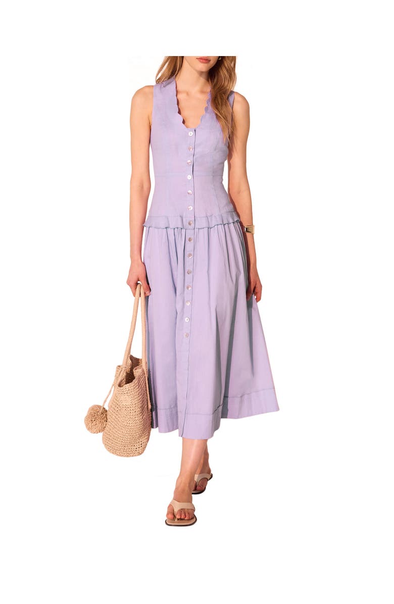 MINT VELVET Ramie Drop Waist Maxi Dress, Main, color, Lilac