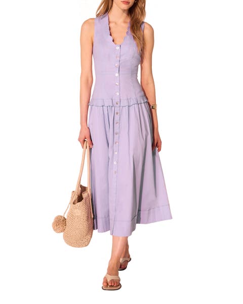 Ramie Drop Waist Maxi Dress
