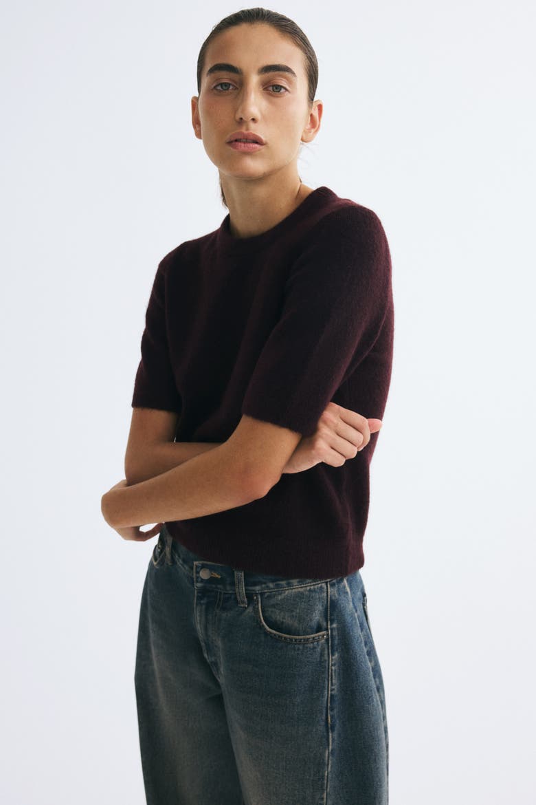 Knit T-Shirt, Alternate, color, Dark purple