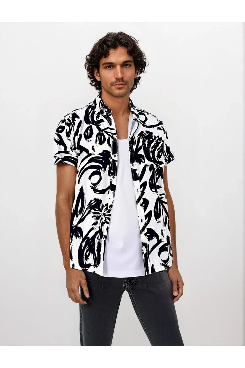 Redondo Abstract Shirt, Main, color, Black
