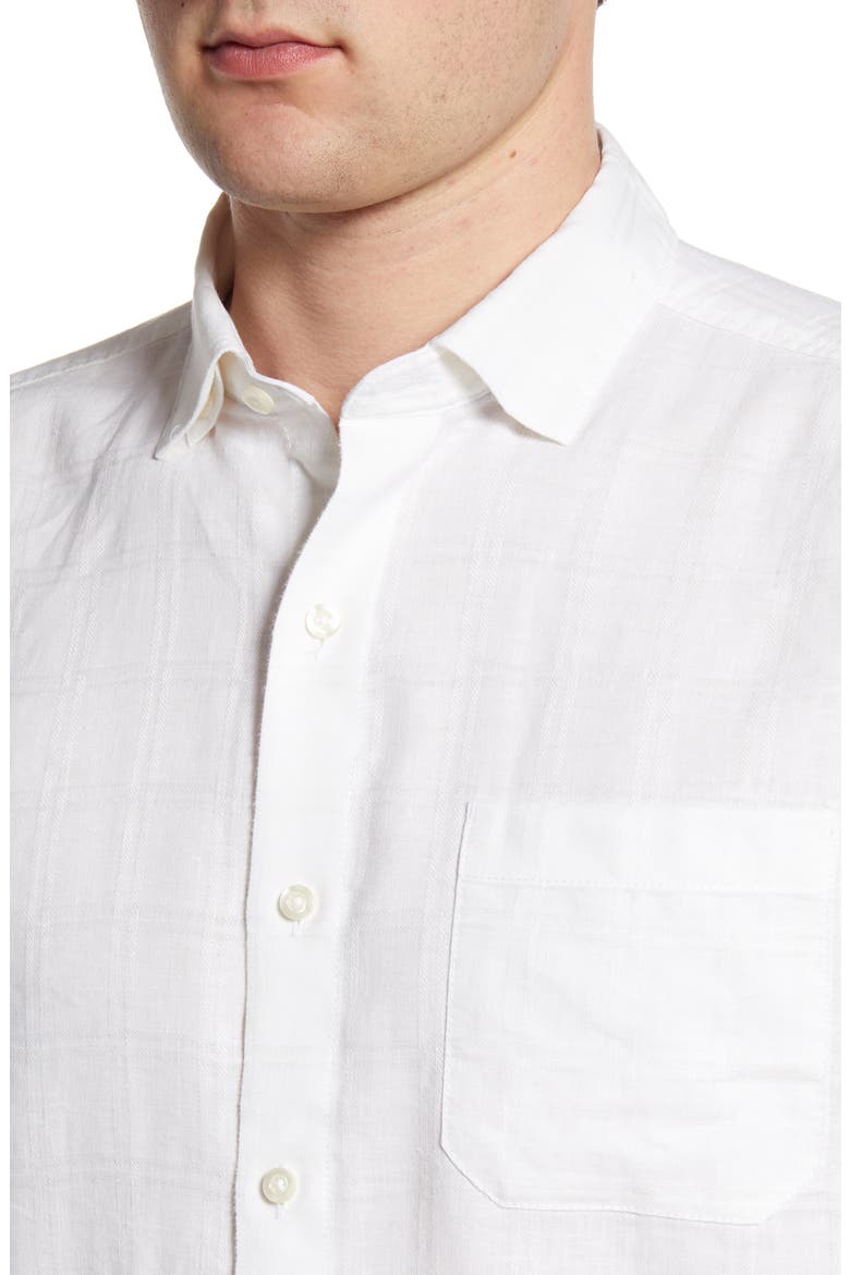 Costa Capri Classic Fit Linen Blend Button-Up Shirt, Alternate, color, WHITE