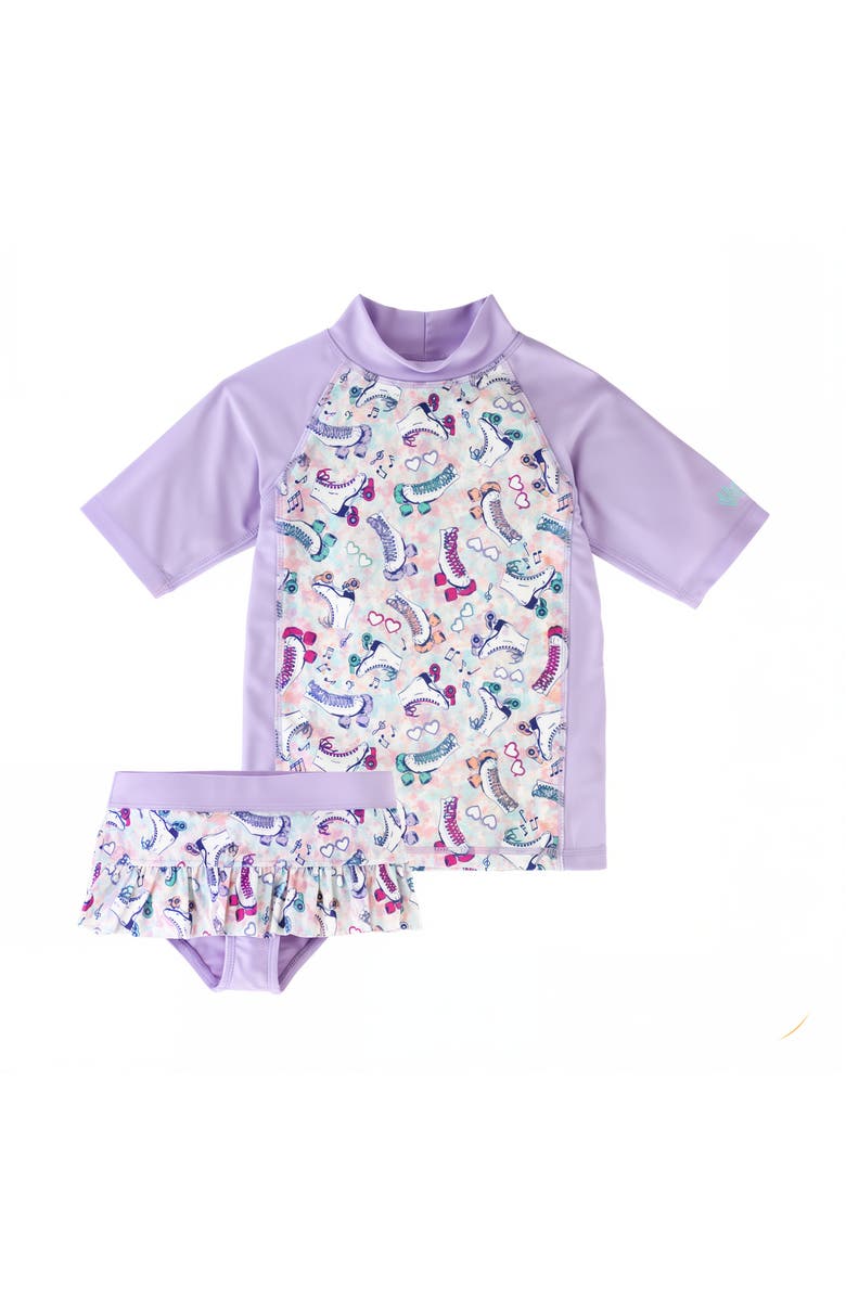 UV Skinz Short Sleeve Sunny Swim Set, Main, color, Skating Dayz