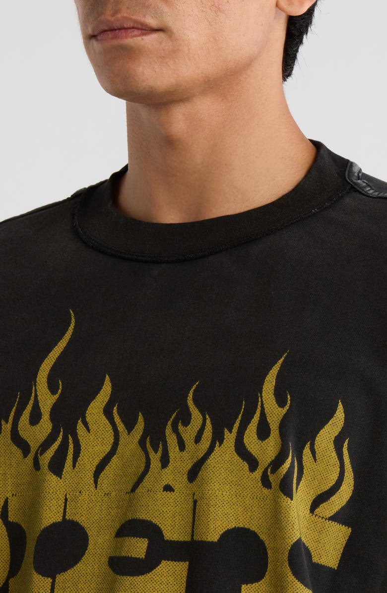 DIET STARTS MONDAY Oversize Flame Logo Graphic T-Shirt, Alternate, color, Vintage Black