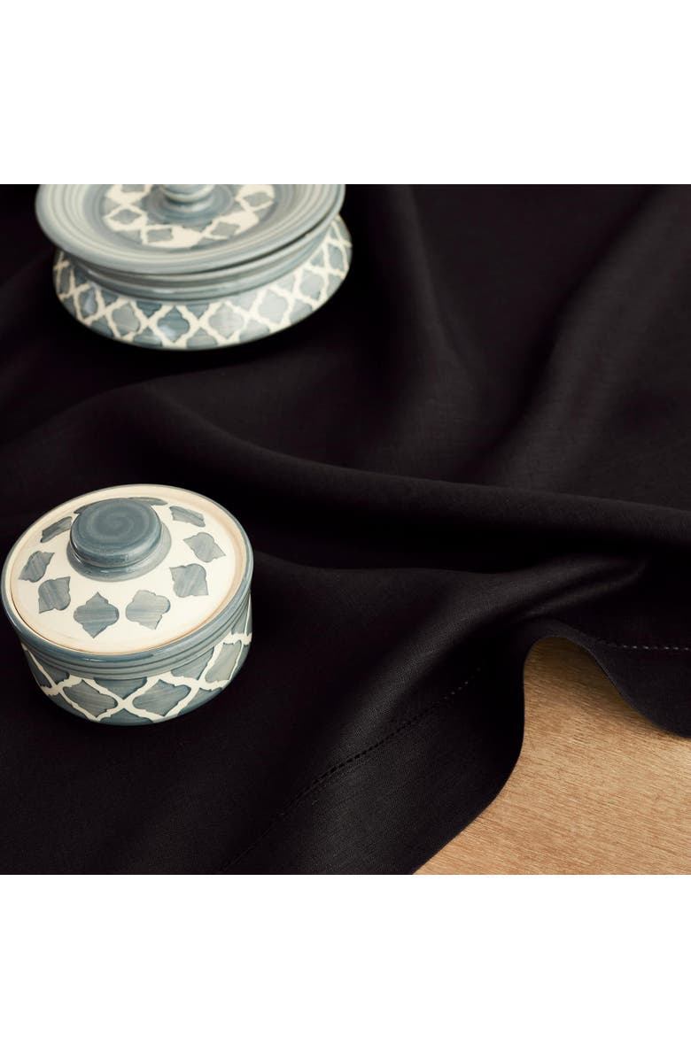 Solino Home Linen Tablecloth - Classic Hemstitch, Alternate, color, Black