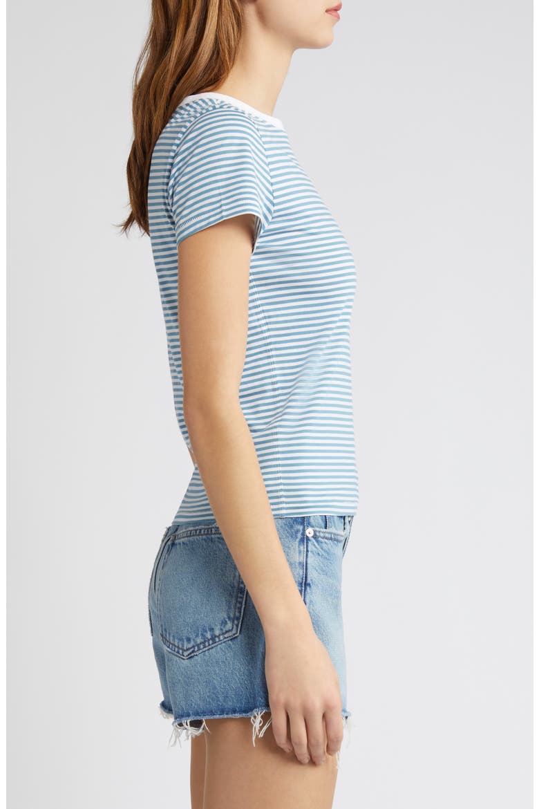 Stripe Fitted T-Shirt, Alternate, color, SKY BLUE MULTI