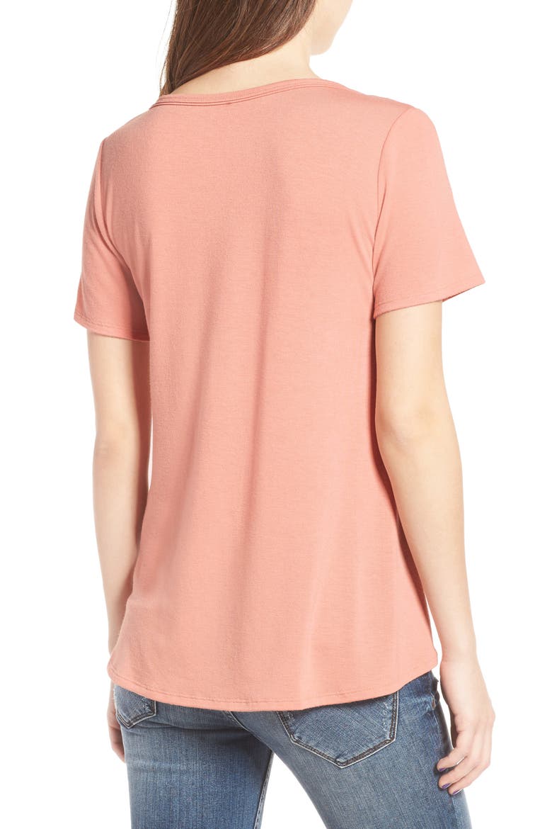 Strap Front Tee, Alternate, color, ROSE DAWN