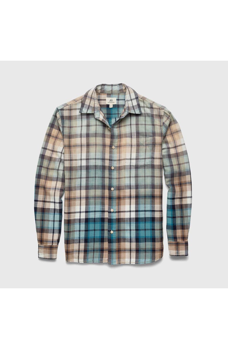 Surfside Supply Co. Brian Ombre Plaid Shirt, Main, color, Aqua Combo