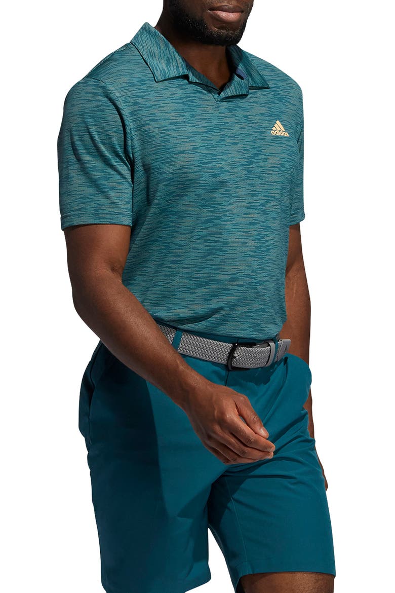 Mesh Broken Stripe Performance Polo, Alternate, color, WILD TEAL/ ACID MINT