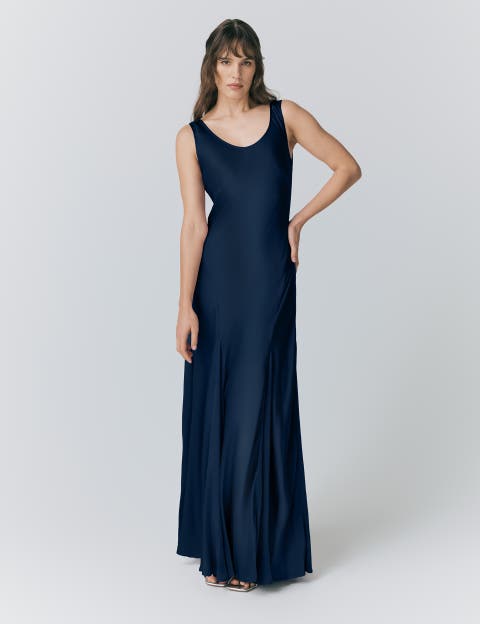 Willow Satin Maxi Sip Dress