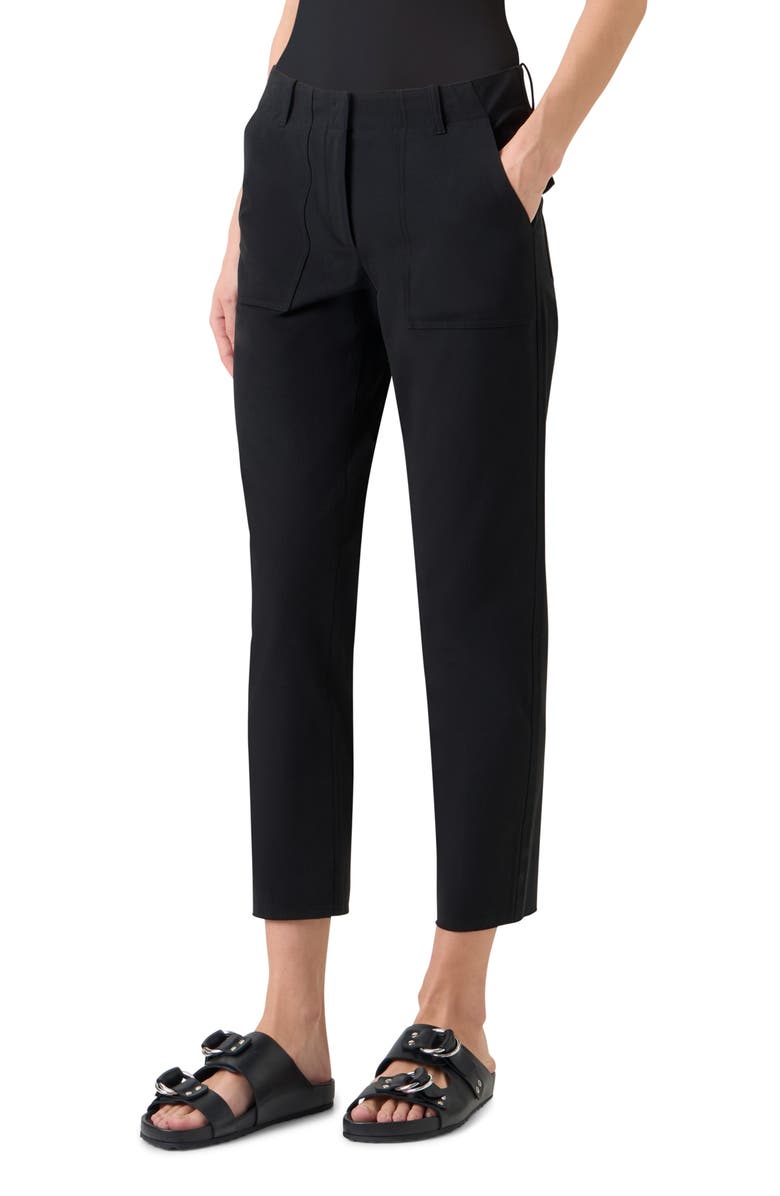 Akris punto Franco Stretch Cotton Gabardine Slim Ankle Pants, Alternate, color, Black