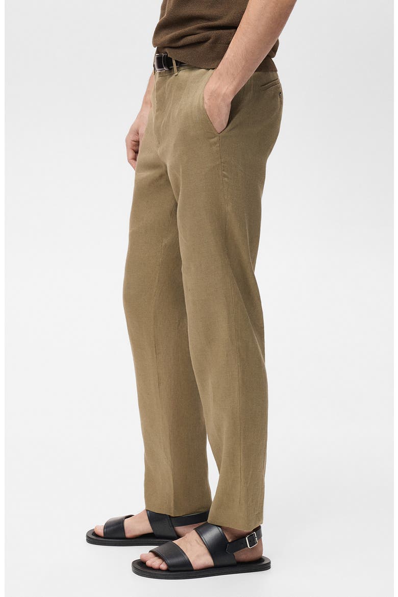 Slim Fit Linen Pants, Alternate, color, KHAKI