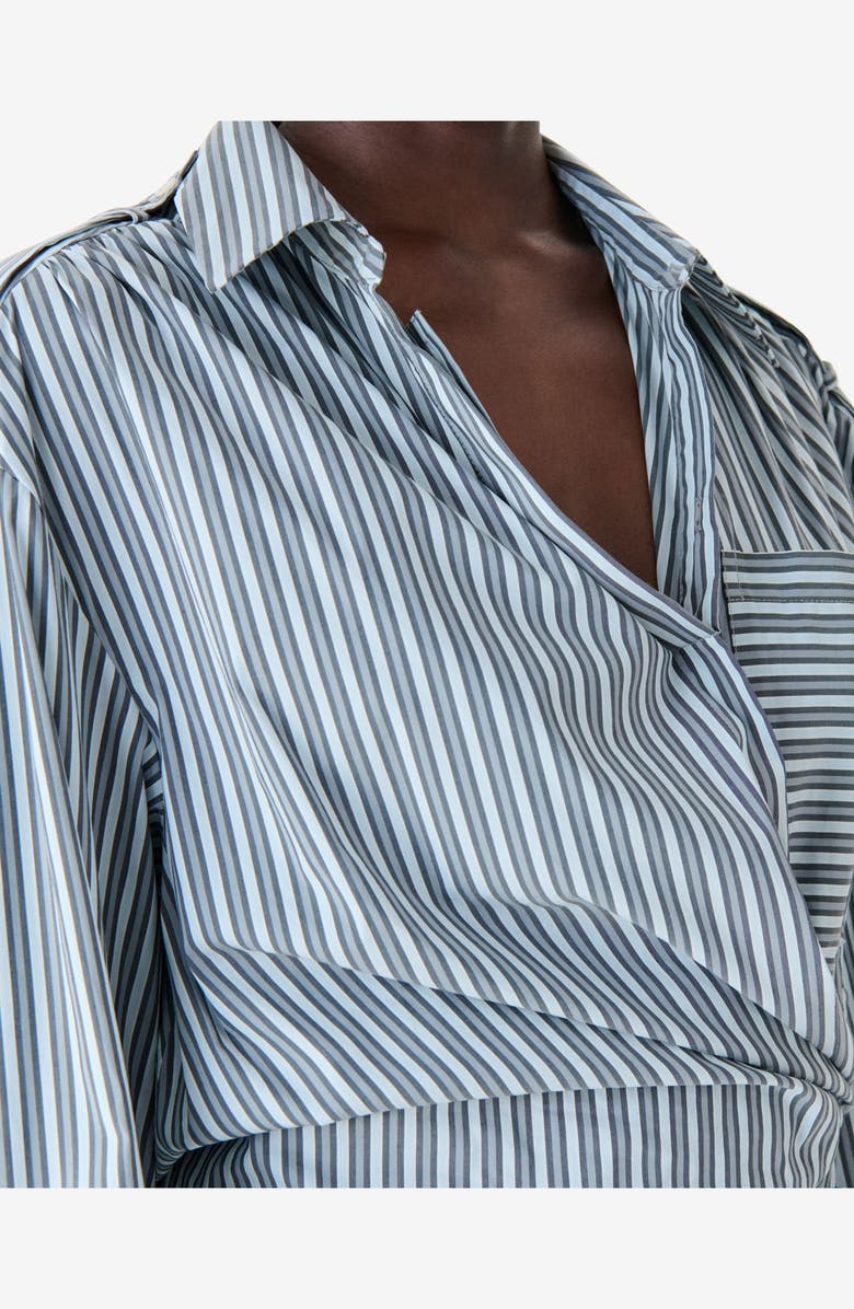 IRO Lazul Poplin Shirt Dress, Alternate, color, Ocean Stripes