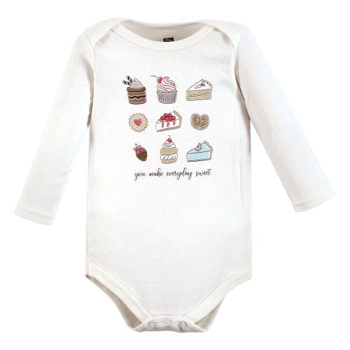 Hudson Baby Infant Breathable Cotton Long-sleeve Bodysuit Bundle 3 Count In Multi