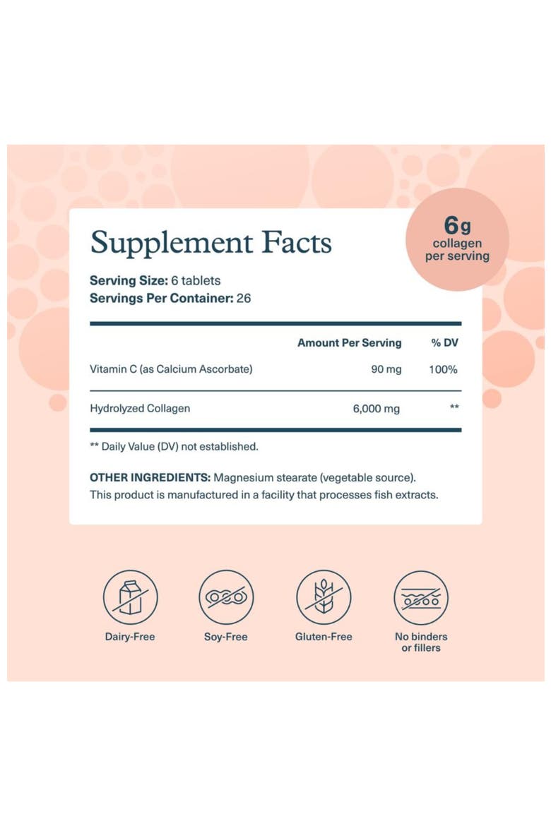 Advanced Collagen 6000mg with Vitamin C Hair Skin Nails Supplement 160 Tablets, Alternate, color, None