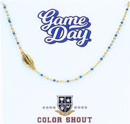 Color Shout Game Day Side Set Football Necklace with Enamel Beads