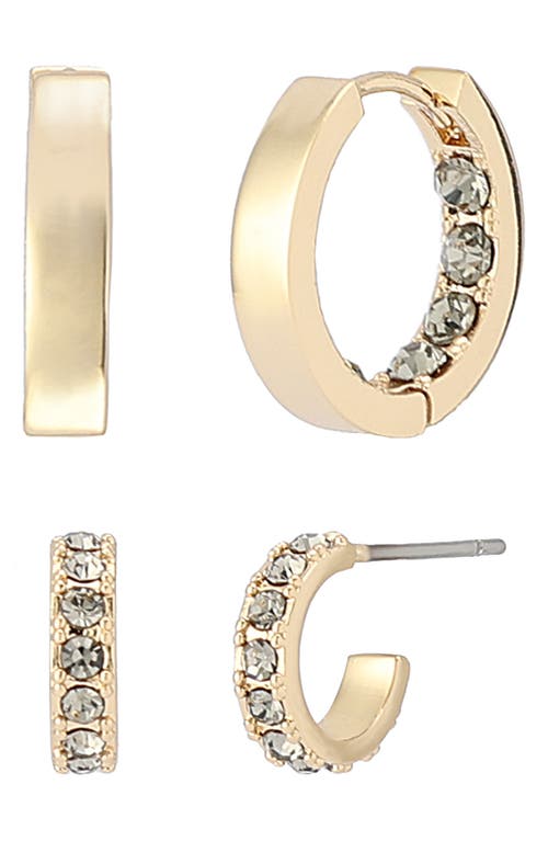 Allsaints 2 Pairs Of Huggie Hoop Earrings In Gold