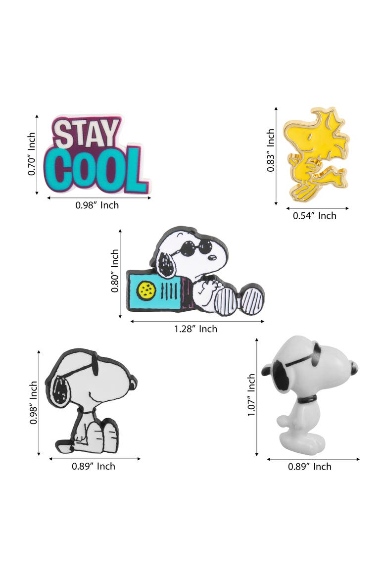 Snoopy Enamel Pin Set 5-Piece Official License, Alternate, color, White, yellow, Blue